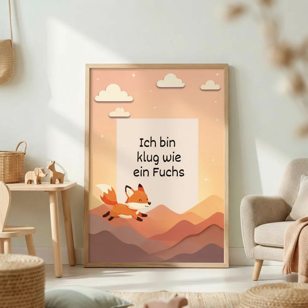 Ich bin klug wie ein Fuchs  Kinderposter