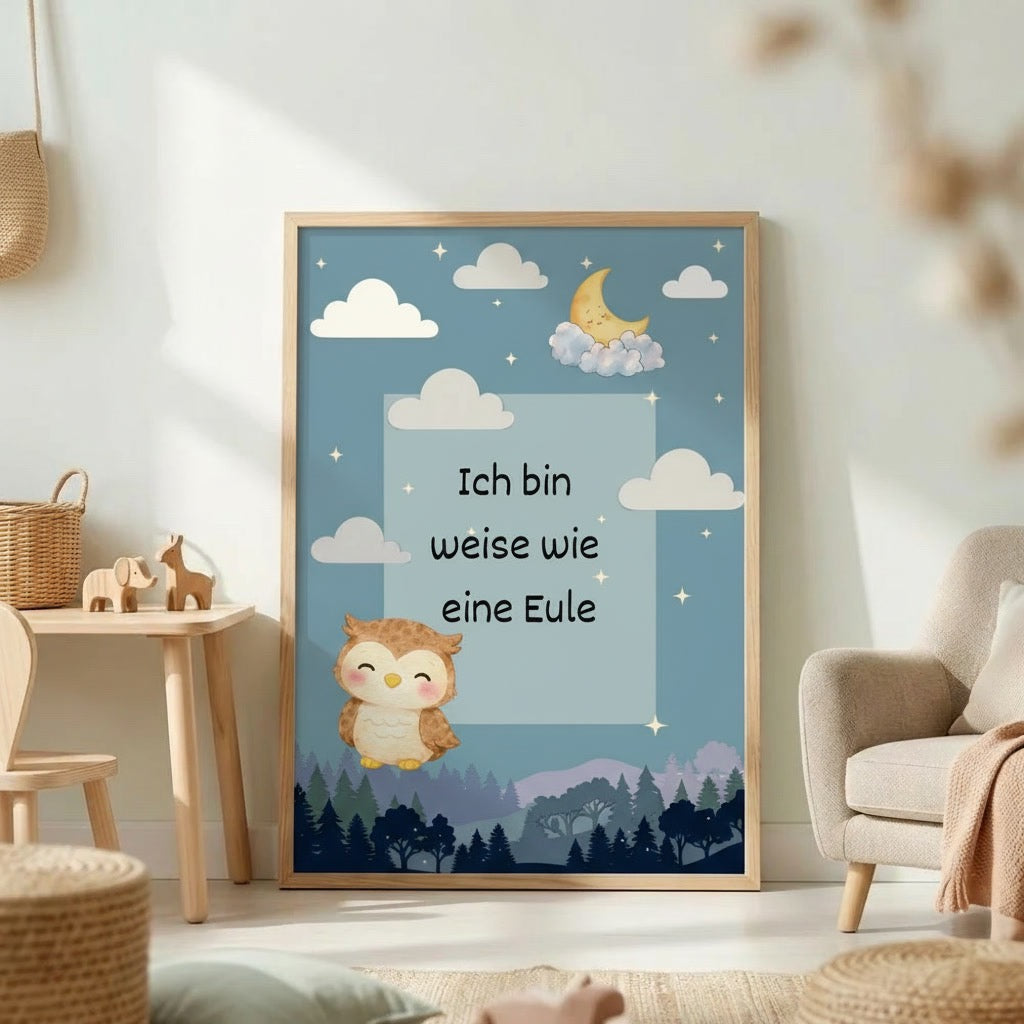 Ich bin weise wie eine Eule 🦉 Kinderposter