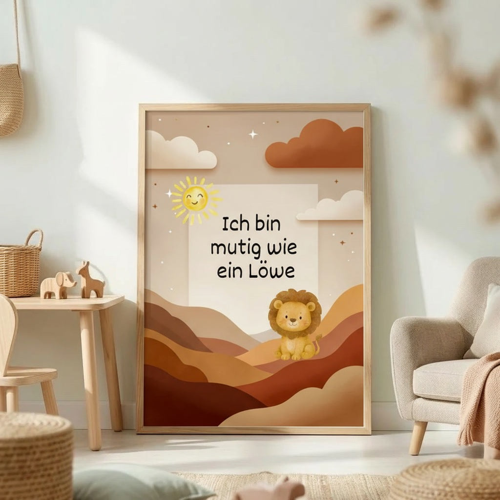 Ich bin mutig wie ein Löwe Kinderposter